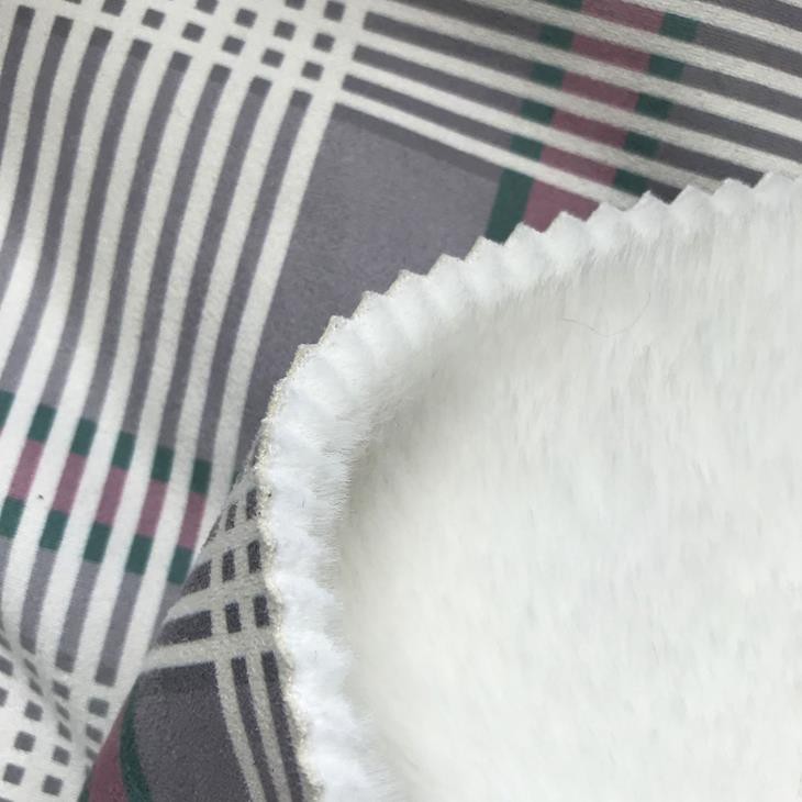 Grid Printed Suede Jacket Fabric